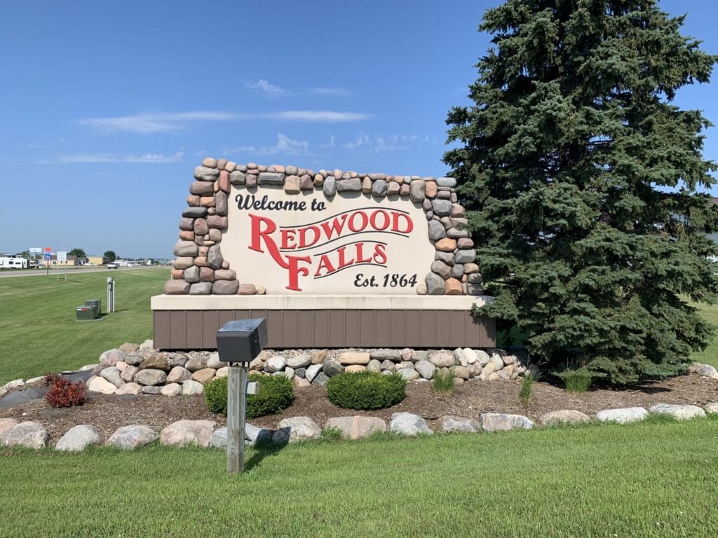 Welcome To Redwood Falls Sign